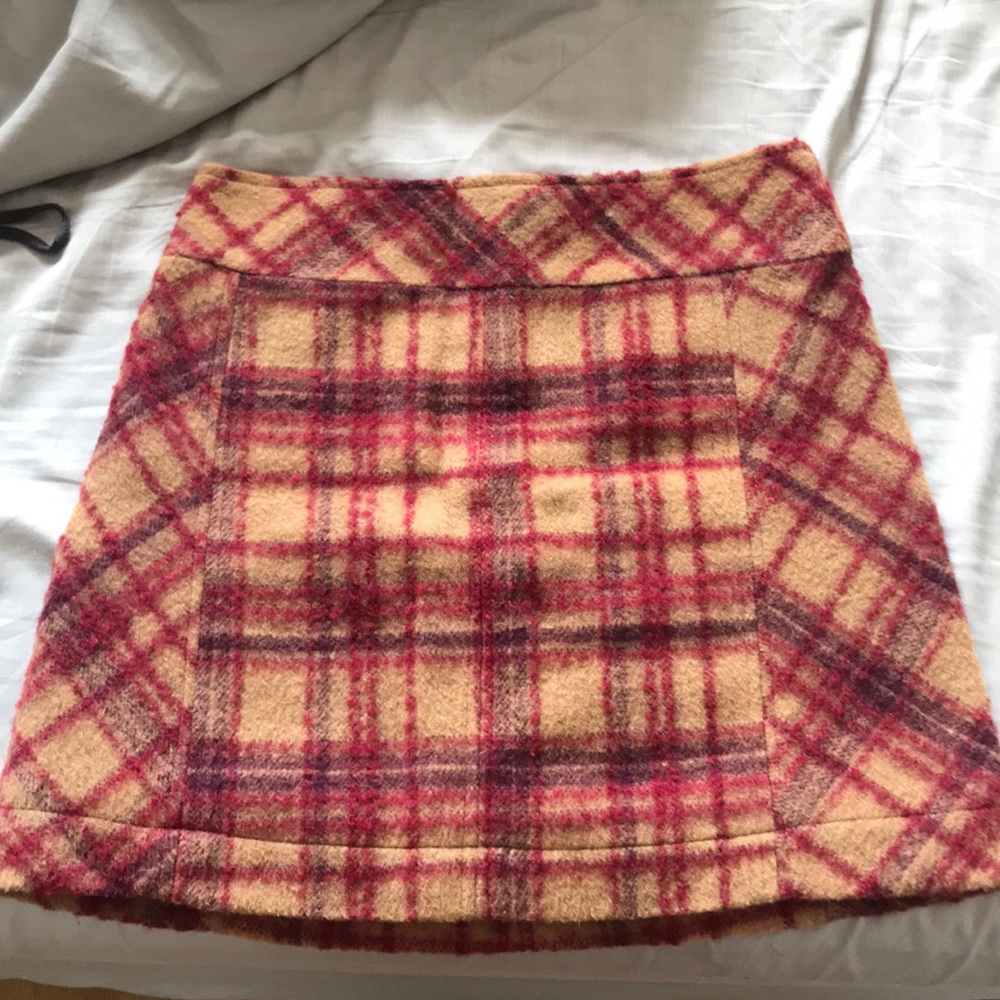 Free people plaid wool skirt